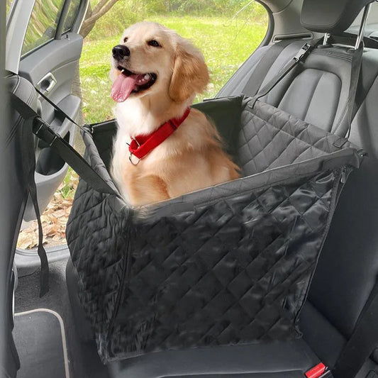 Travel Portable & Waterproof Folding Dog Car Back Seat Bed